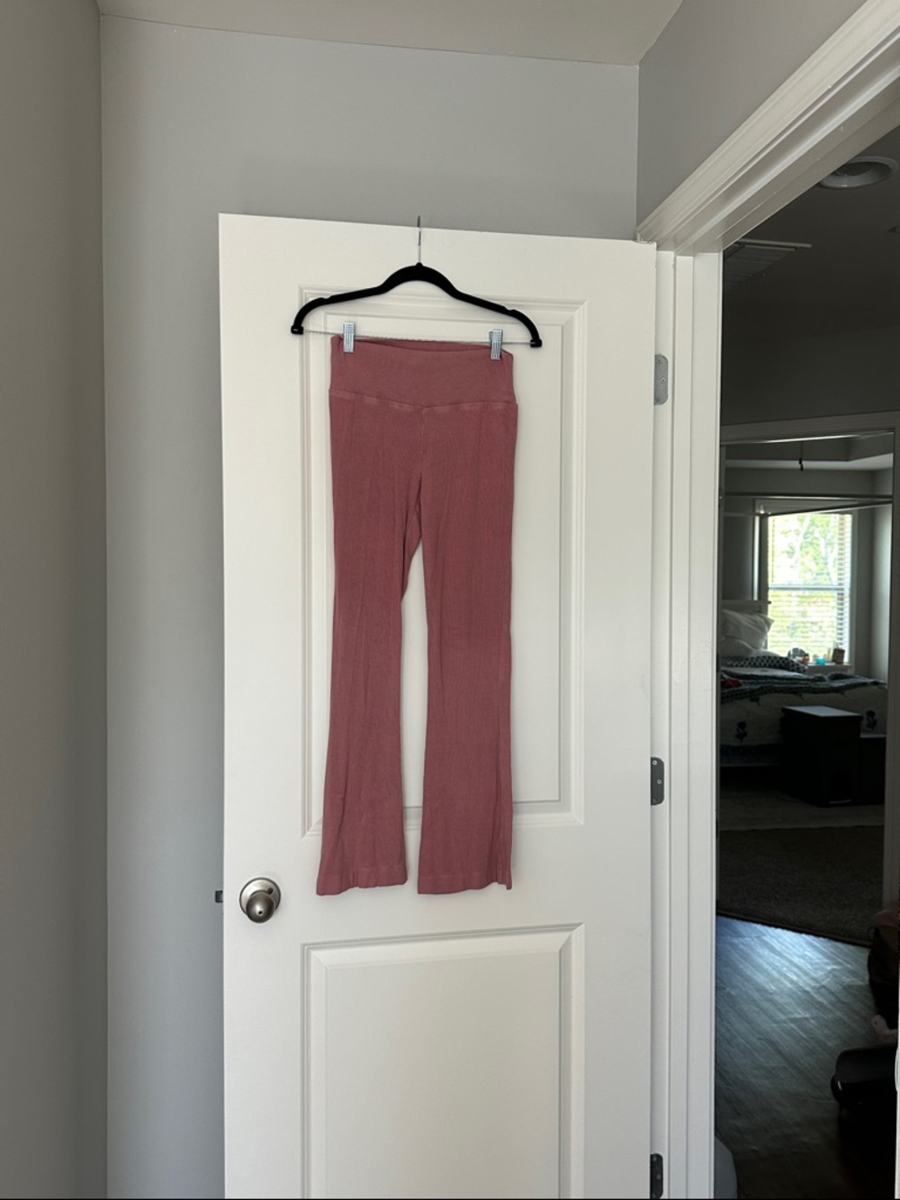 The Foxy Kind Ribbed Flare Lounge Pants - Dusty Rose